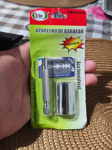 Aparelho de barbear novo Vintage aço inox.