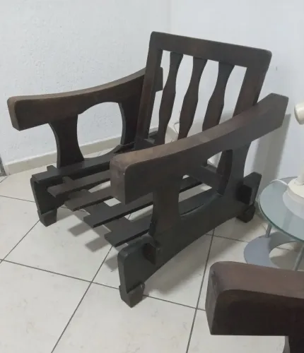 2 Poltronas de madeira maciça anos 70!