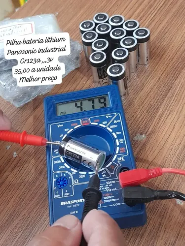 Pilhas bateria lithium cr123a 3v panasonic industrial  preço  25,00 reais unidade 