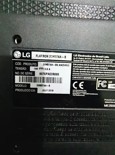Monitor LG LED 19.5" Flatron 20M37AA - Excelente Estado (Ideal p/ Estudo e Trabalho)