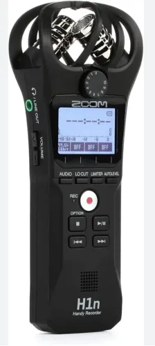 kit gravador zoom h1n com espuma protetora + microfone lapela digital boya b1-m1