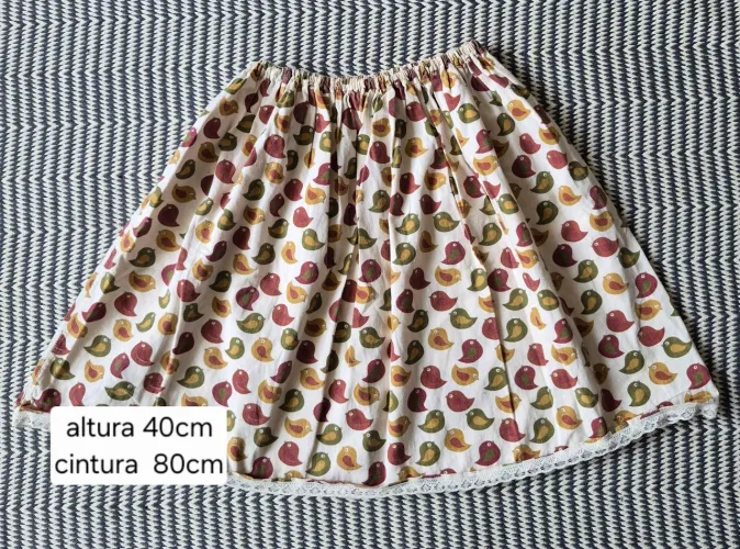 Saia Rodada infantil estampa de passarinhos
