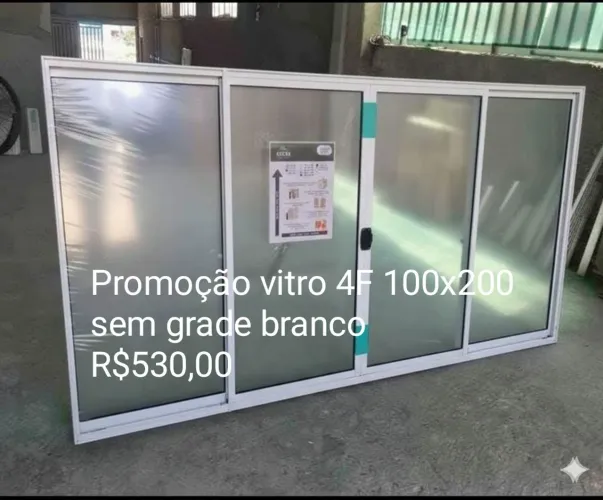 Vitro 4F 100x200 sem grade branco pagamento ao receber a mercadoria