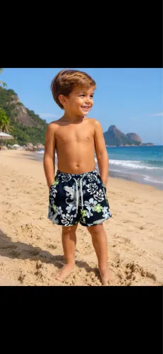 Shorts infantil Vilebrequin estampa de lagarto tamanho 4