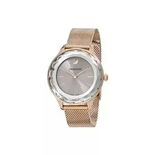 Relógio swarovski rosé gold pulseira mesh 3,6cm