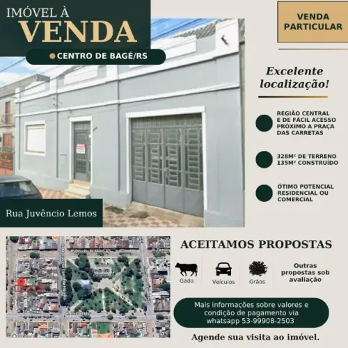 ? IMÓVEL À VENDA NO CENTRO DE BAGÉ/