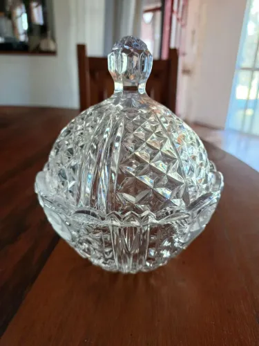 Bomboniere Vintage de Vidro com Tampa - Peça Antiga