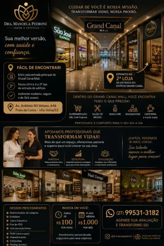 ? COWORKING SAÚDE & ESTÉTICA | R$80/HORA | PLANO R$800 | PREMIUM R$1.000 + TRANSPORTE