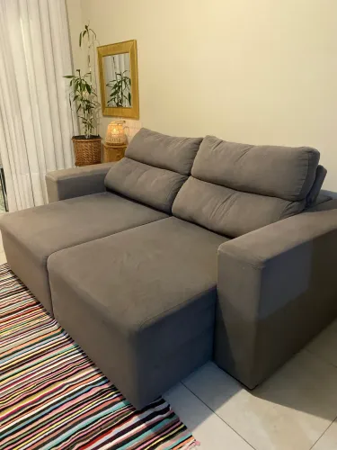 SOFÁ CINZA 2 LUGARES