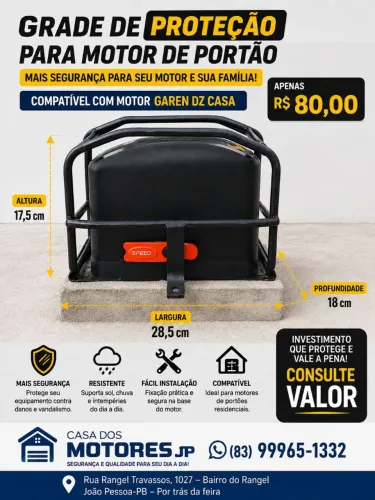 Grade de Proteção para Motor de Portão Garen DZ Casa ,(A17,5/L28,5/P18)