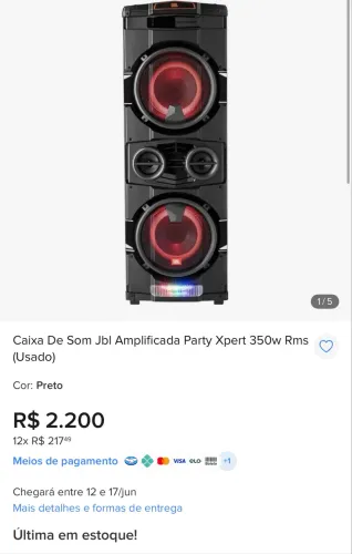 PRA SAIR HOJE - CAIXA DE SOM JBL 