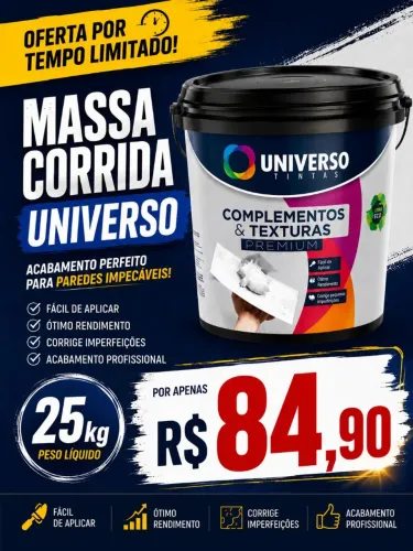 MASSA CORRIDA E SELADOR ACRÍLICO UNIVERSO