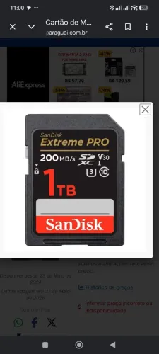 Cartão de Memória SD Sandisk Extreme Pro 1TB 200MB/s - SDSDXXD-1T00-GN4IN
