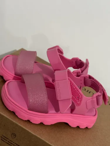 Sandália Mini Melissa Rosa Glitter Tam 19/20 Original