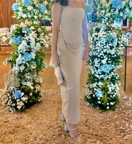 Vestido nude sereia