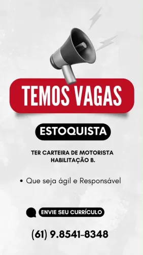 VAGA DISPONÍVEL PRA ESTOQUISTA