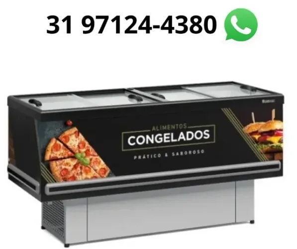 Ilha para Congelados 2M Vidro Reto Gelopar