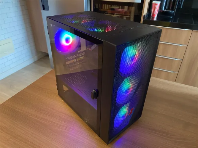 Gabinete PC Gamer Micro ATX com 6 Coolers RGB Lateral de Vidro