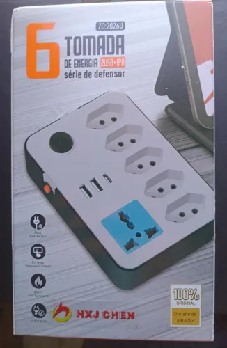 Filtro de linha com 6 tomadas 2 portas USB e USB-C / MEGA PROMOÇÃO