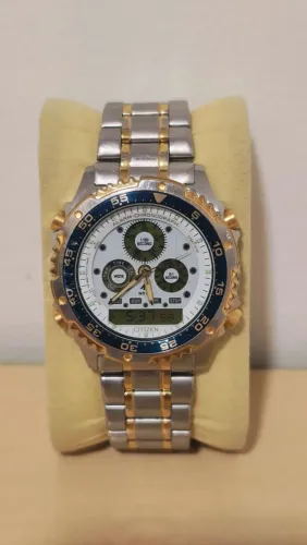 Citizen Promaster Combo WR100 C110 Vintage Bicolor - Cronógrafo Ana-Digi Japonês