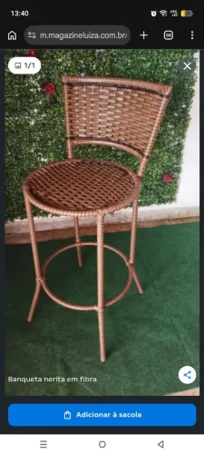 Banqueta bistrô alta de palha sintético *53
