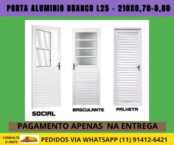 porta branca de aluminio direto da fabrica