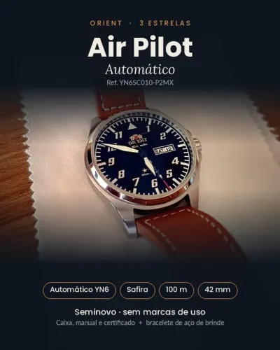 Orient Air Pilot Automático Safira 42mm YN6SC010 (Seminovo)