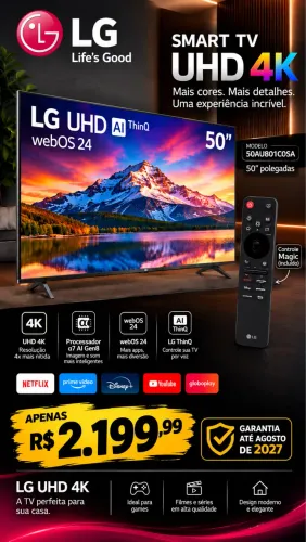 TV LG SMART 50 POLEGADAS 50AU801C0SA