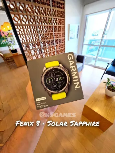 Garmin Fenix 8 Solar Sapphire 51m Amarelo Lacrado - COMPRA SEGURA ABC SP 