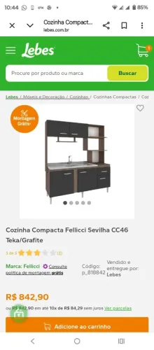 Cozinha compacta com cuba