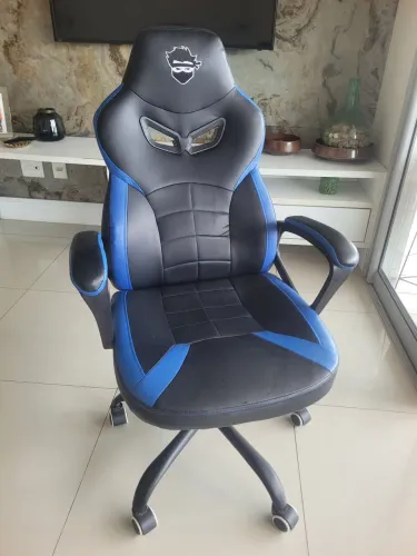 Cadeira gamer ninja jiraya, preto e azul