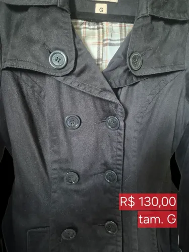 Trench coat preto 