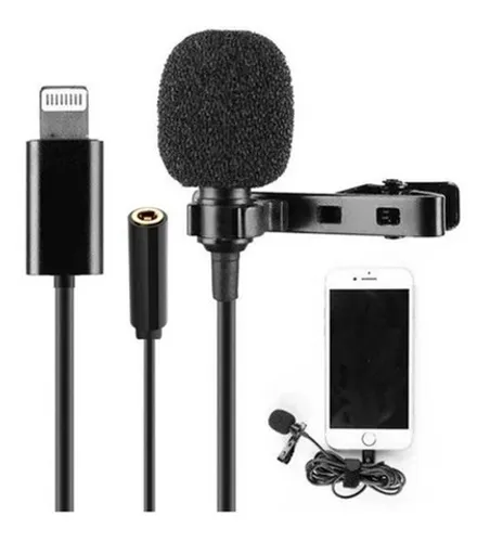 Microfone Para iPhone De Lapela Lightning + P2