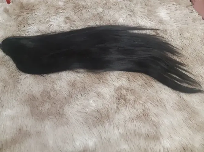 rabo de cavalo liso castanho escuro