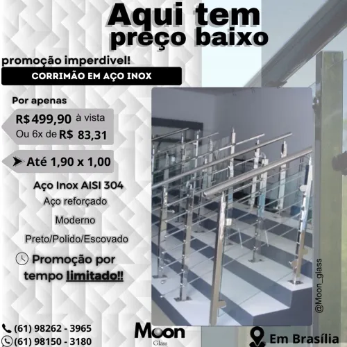 Fábrica de corrimão em Aço Inox - Atendemos Brasília e entorno.