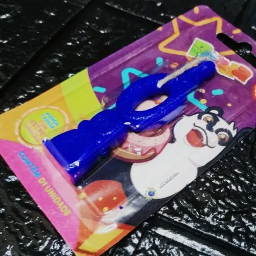 Vela Numero Para Aniversario N 0 Azul Panda