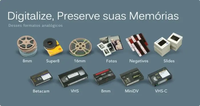 Preserve suas memorarias Digitalize seus Vídeos
