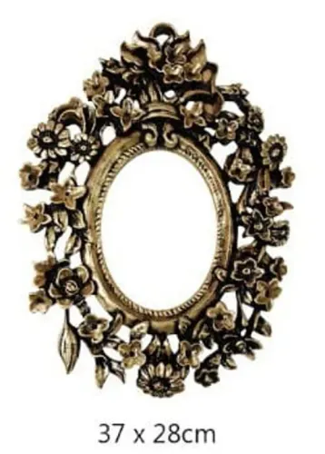 Quadro Decorativo Oval com Detalhes em Flores
