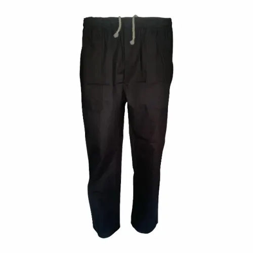 CALÇA BRIM PRETA COM ELÁSTIC E CADARÇO - 4 BOLSOS 