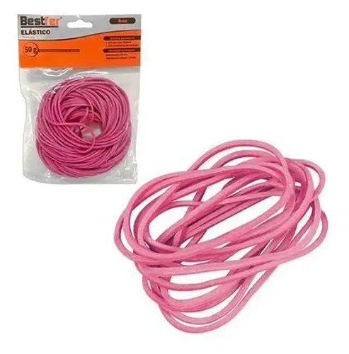 Elastico Borracha Atilho Pct 50g - Rosa (bfh1695)