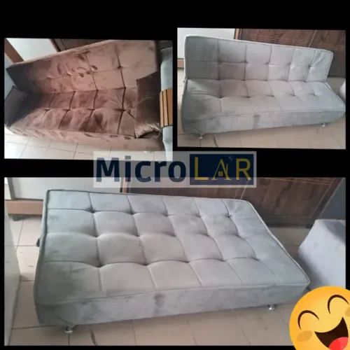 Sofá Cama Solares Tecido em Veludo - Novo na Caixa