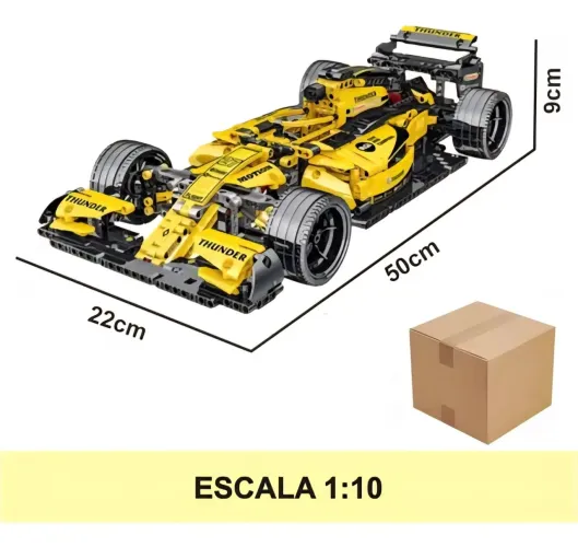 BLOCOS DE MONTAR CARRO DE FÓRMULA 1 TECNOLMODEL 1200 PEÇAS MAIS KIT DE MOTORIZAÇÃO 