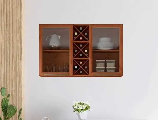 Armário aéreo com adega 2 portas em vidro favorita / FRETE GRÁTIS 