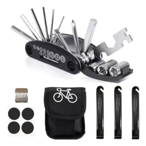 Kit Ferramentas Para Bike Bicicleta Chaves De Reparo E Pneus