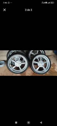 Rodas 20 225/35 2 pneu novo 1 usado bom 1 não presta 