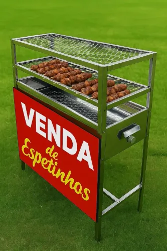 Churrasqueira Espetinho Inox Profissional - Entregamos para todo Brasil