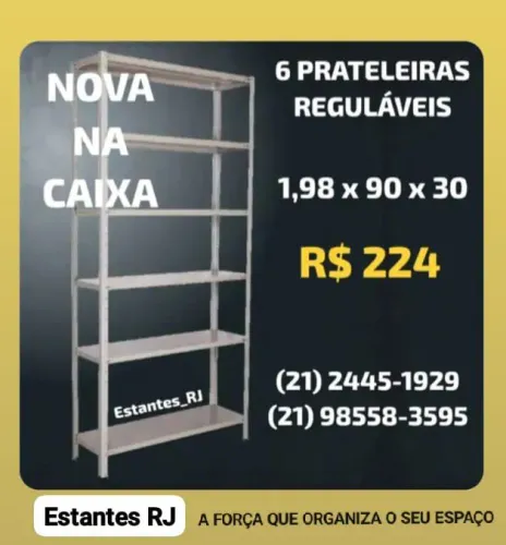 Estante de Aço 6 prateleiras para escritório