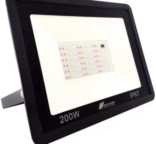 Refletor LED RGB 200W Colorido + Controle Remoto (Novo/Garantia)