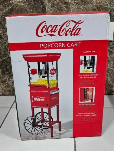 carrinho de pipoca eletrico coca cola 220v novo lacrado sem uso