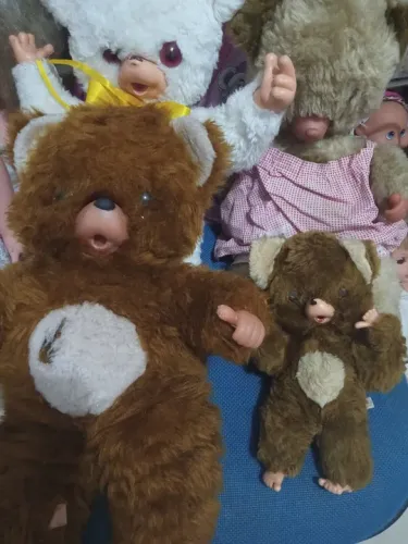 Bonecos Pelúcias da Família do urso Peposo e Peposa anos 1980